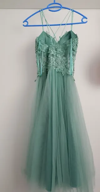 Vestido de graduación turquesa