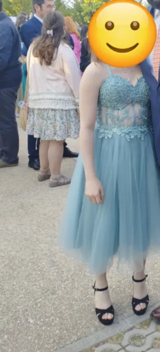 Vestido de graduación turquesa