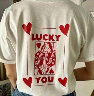 Camiseta mujer carta de corazones