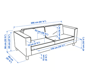 Sofá PÄRUP 3 plazas IKEA Vissle gris