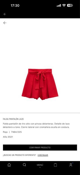 Falda pantalón Zara XS