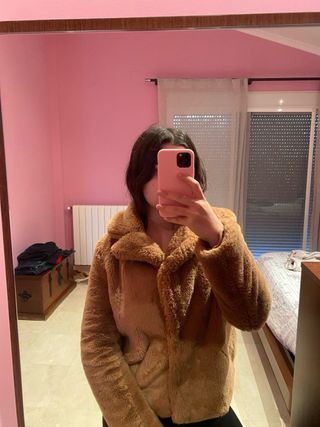Chaqueta pelo marrón mujer
