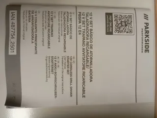 Taladro atornillador Parkside X12V TEAM completo