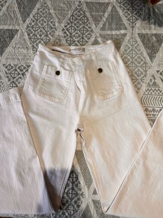 Pantalón Stradivarius Talla 38 Blanco