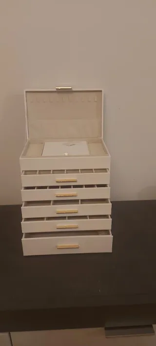 Portagioie grande bianco con dettagli oro