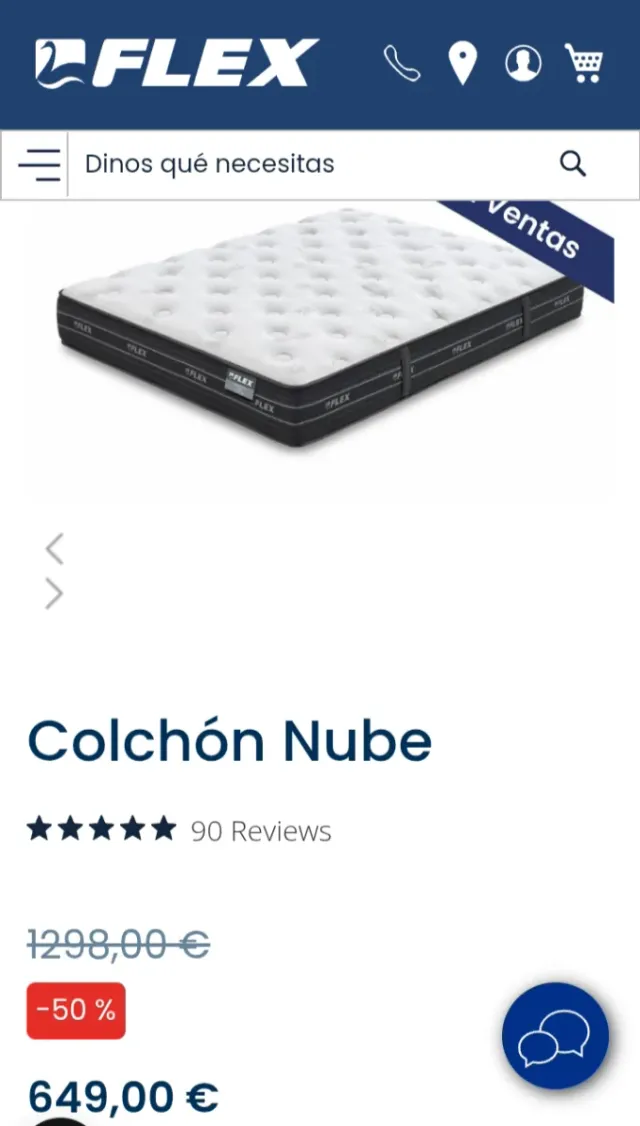 NUBE+Canapé150x190 FLEX Colchón Muelles Ensacados