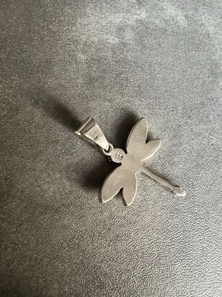 Colgante Plata Libélula Abalón Multicolor