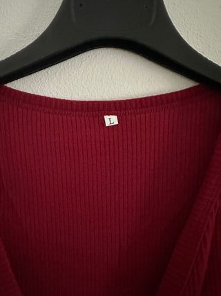 Canotta bordeaux a costine - Taglia L