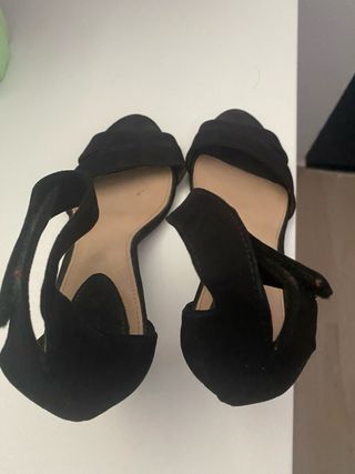 Sandalias tacón ante negro T.38