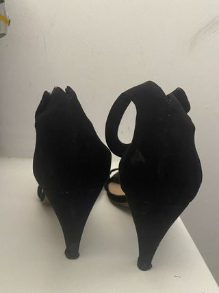 Sandalias tacón ante negro T.38