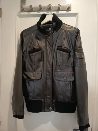 Cazadora cuero Mango mujer Talla XL