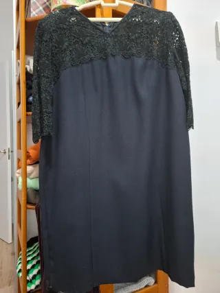 Vestido negro encaje fiesta