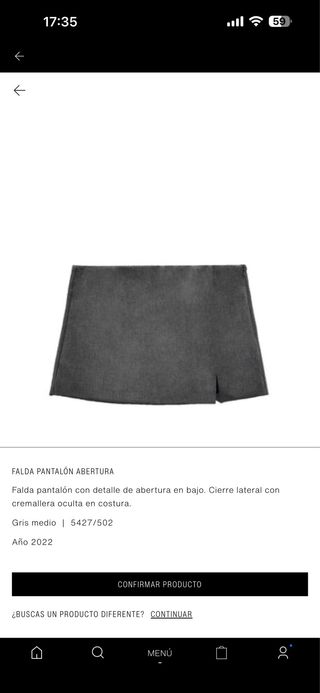 Pantalón corto Zara Talla S Gris