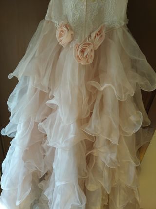 Vestido de Novia Talla 40 Rosa y Blanco