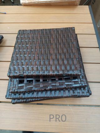 vidaXL Jardineras 3 unidades ratán sintético marró