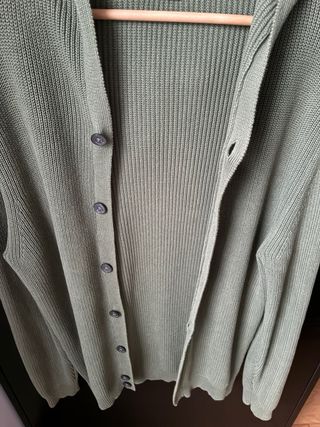Massimo Dutti Cárdigan Verde con Capucha