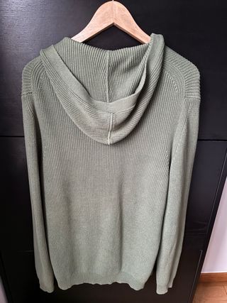 Massimo Dutti Cárdigan Verde con Capucha