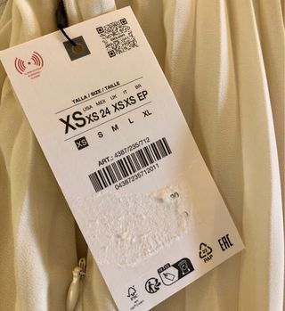 Falda Zara Plisada Beige Talla Única