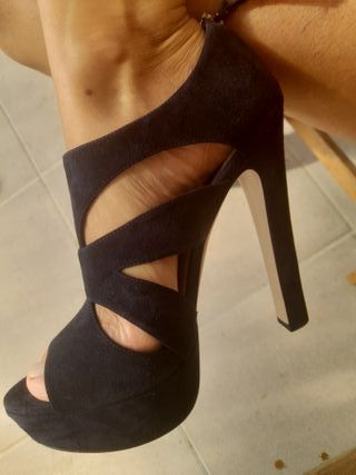 Sandalo MIU MIU scamosciato Blu scuro /nero - N°40