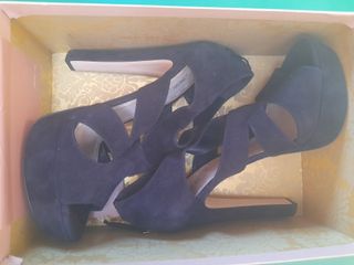 Sandalo MIU MIU scamosciato Blu scuro /nero - N°40