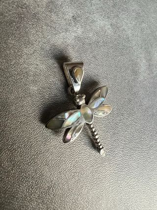 Colgante Libélula Plata Madre Perla