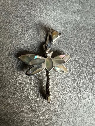 Colgante Libélula Plata Madre Perla