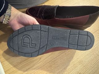 Zapatos Pitillos Talla 37 Marrón/Rojo