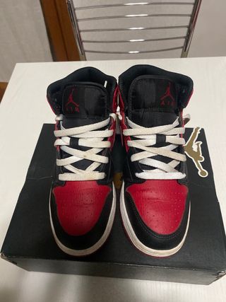 Air Jordan 1 Mid (GS) Nero/Rosso