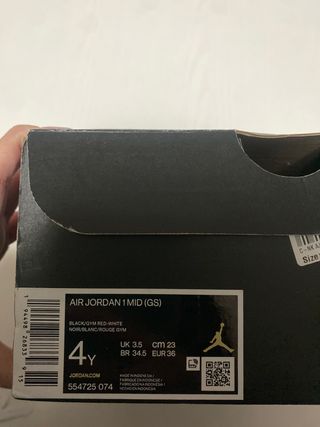 Air Jordan 1 Mid (GS) Nero/Rosso