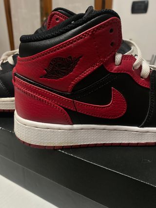 Air Jordan 1 Mid (GS) Nero/Rosso