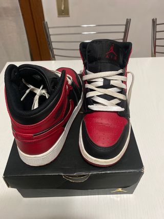 Air Jordan 1 Mid (GS) Nero/Rosso