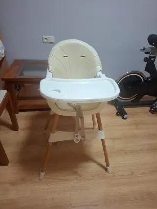 Trona bebé patas madera