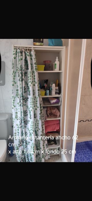 Armadio Libreria Bagno Bianco 62x164x25cm