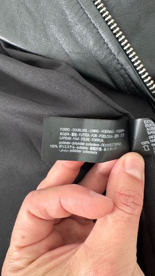 Chaqueta Biker Piel Negra Zara Talla L