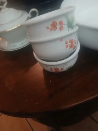 Servizio pinzimonio vintage ciotola 3 tazzine.