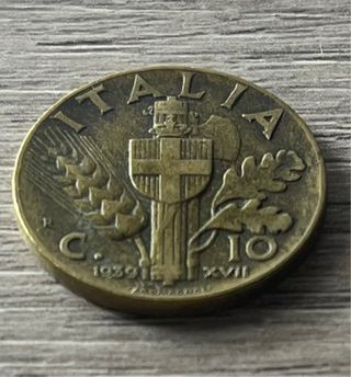 Moneta Italia 10 Centesimi 1939 XVII