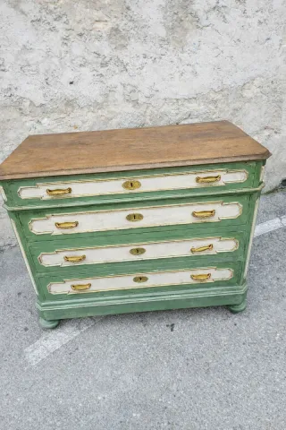 Cassettone antico laccato legno