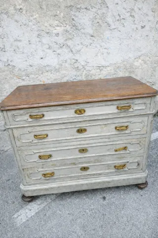 Cassettone antico laccato legno