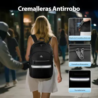 Mochila MATEIN Antirrobo 15.6 Negra