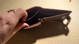 Cartera de hombre de cuero marrón Nueva