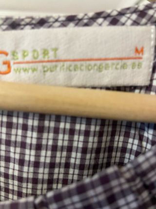 Blusa Purificación García cuadros, manga 3/4