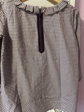 Blusa Purificación García cuadros, manga 3/4