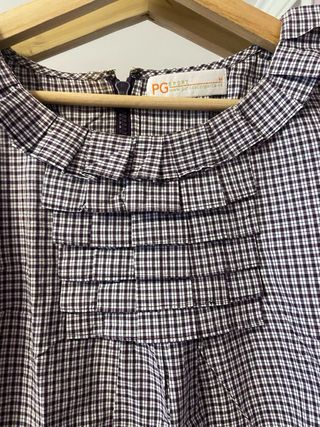 Blusa Purificación García cuadros, manga 3/4