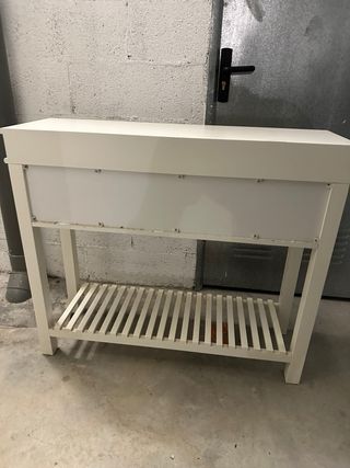 Mueble recibidor blanco madera 3 cajones