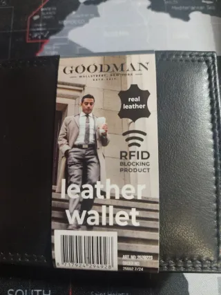 Cartera de piel Goodman RFID nueva