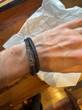 Pulsera cuero trenzado Massimo Dutti