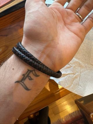 Pulsera cuero trenzado Massimo Dutti