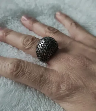Anillo bisutería con pedrería