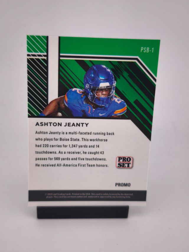 Ashton Jeanty RC PROMO BLUE Leaf NFL Las Vegas