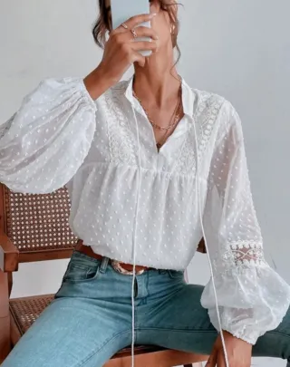 Camisa boho blanca